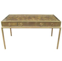1970
s Bronze and Leather Mastercraft Desk