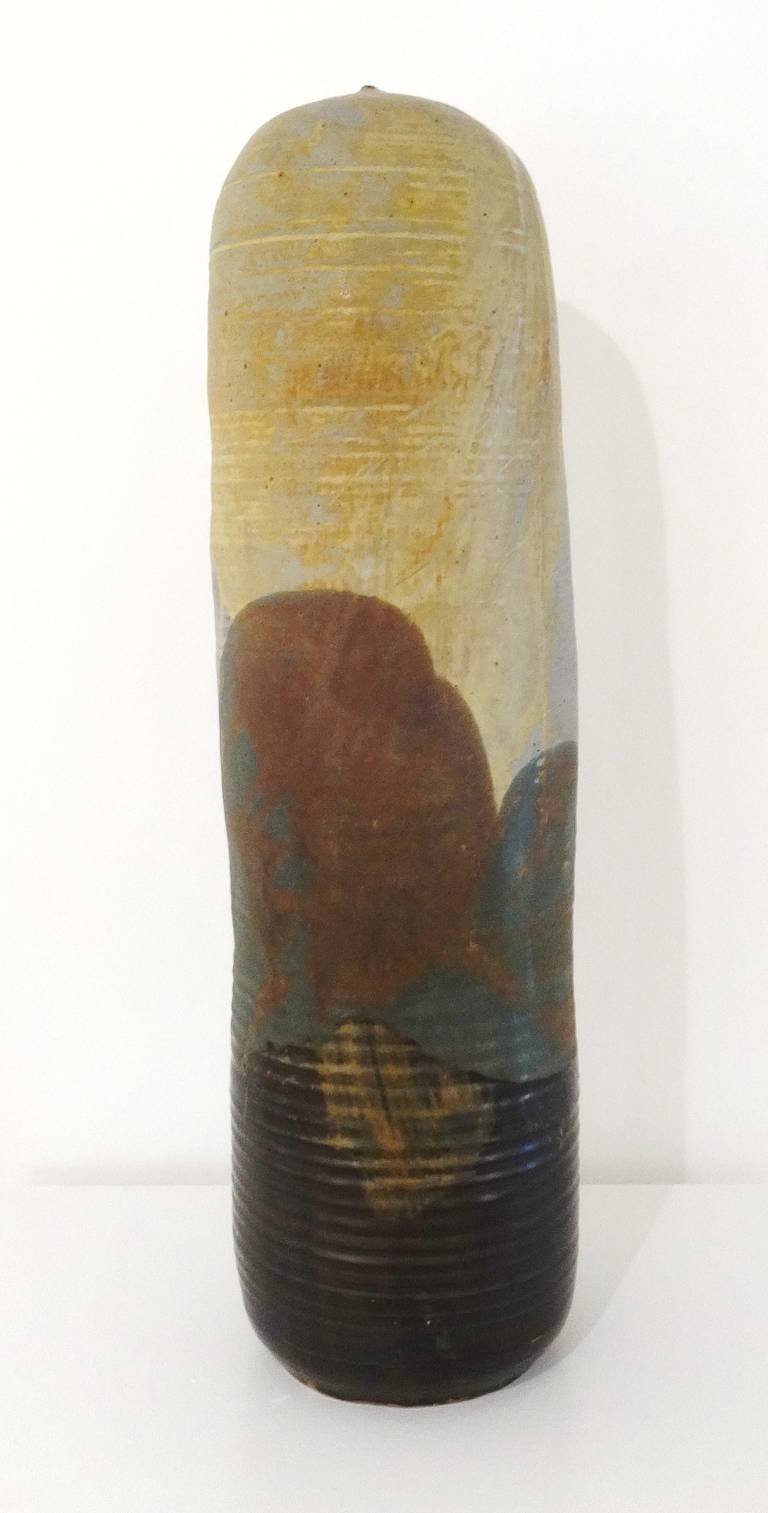 American Rare Monumental Toshiko Takaezu Art Pottery Vessel, circa 1980 For Sale