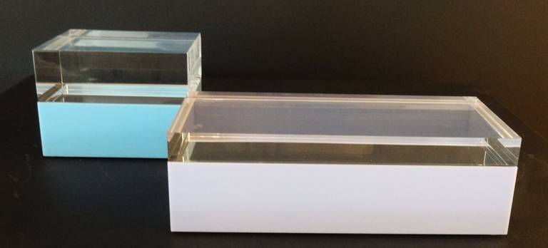 Set of 1970s Italian Alessandro Albrizzi Lucite Boxes In Excellent Condition In Washington, DC