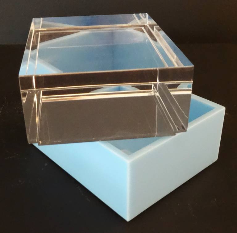 Set of 1970s Italian Alessandro Albrizzi Lucite Boxes 2