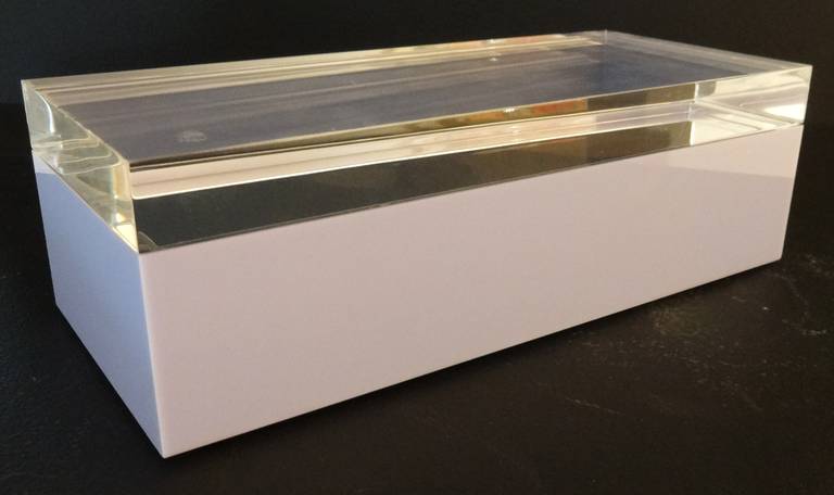 Set of 1970s Italian Alessandro Albrizzi Lucite Boxes 1