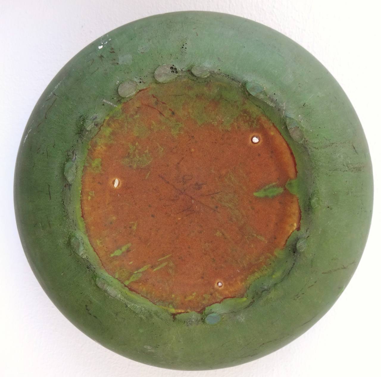 20th Century Set of Three Arts and Crafts Matte Green Pottery Stacking Bowls, circa 1915
