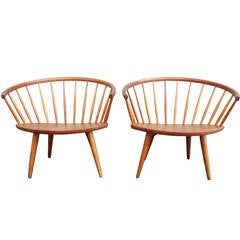 Modernist Pair of 1950s Yngve Ekstrom Arka Chairs, Sweden
