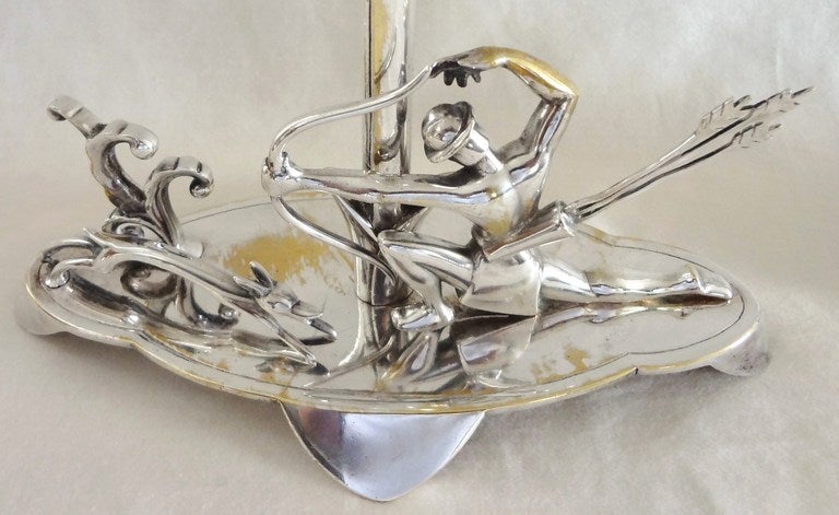 Stunning Pair of 1920s Art Deco Silver Sculptures, H. Ottmann In Excellent Condition For Sale In Washington, DC
