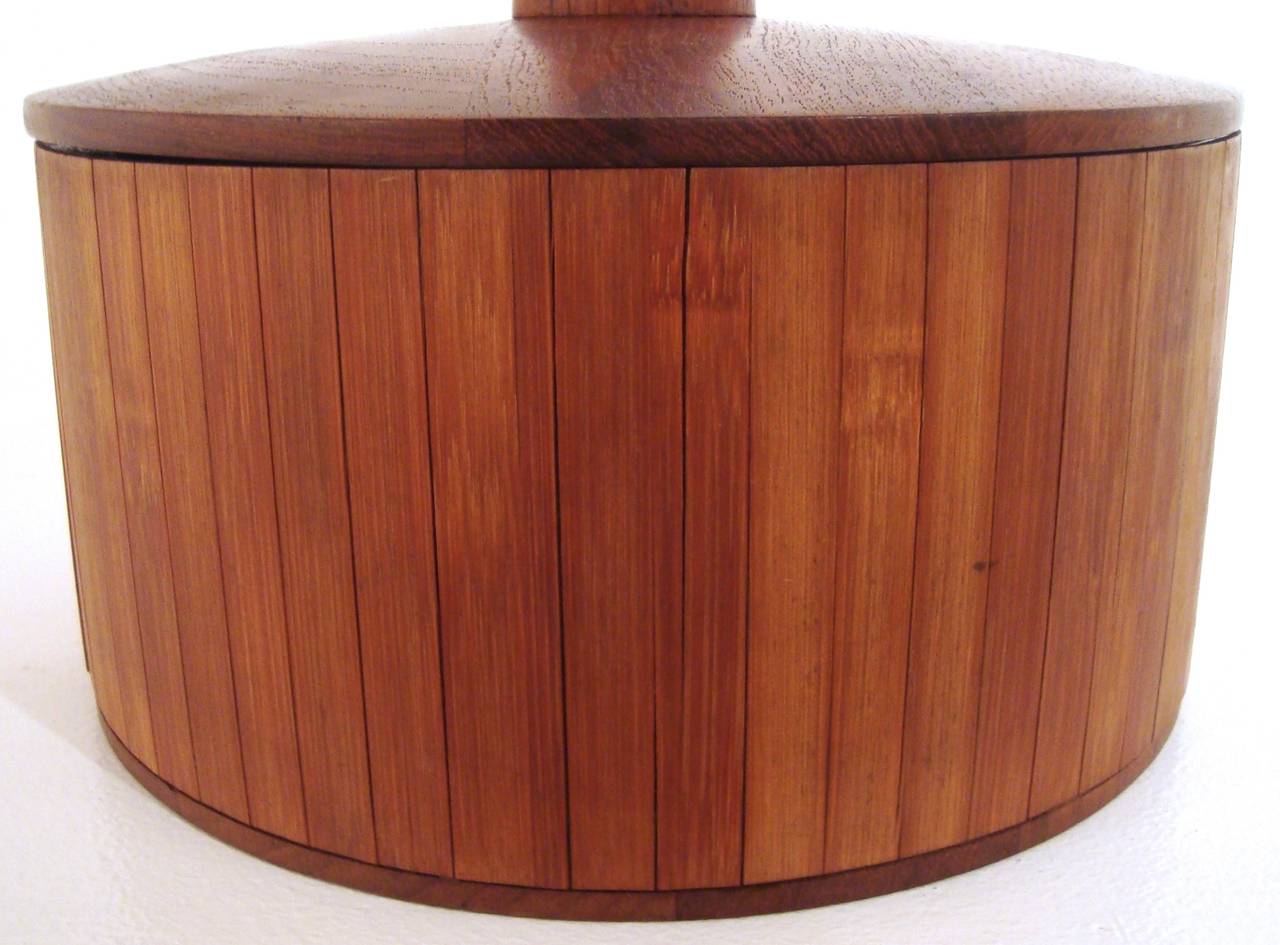 1950s Early Jens Quistgaard for Dansk Teak and Bamboo Ice Bucket In Excellent Condition In Washington, DC