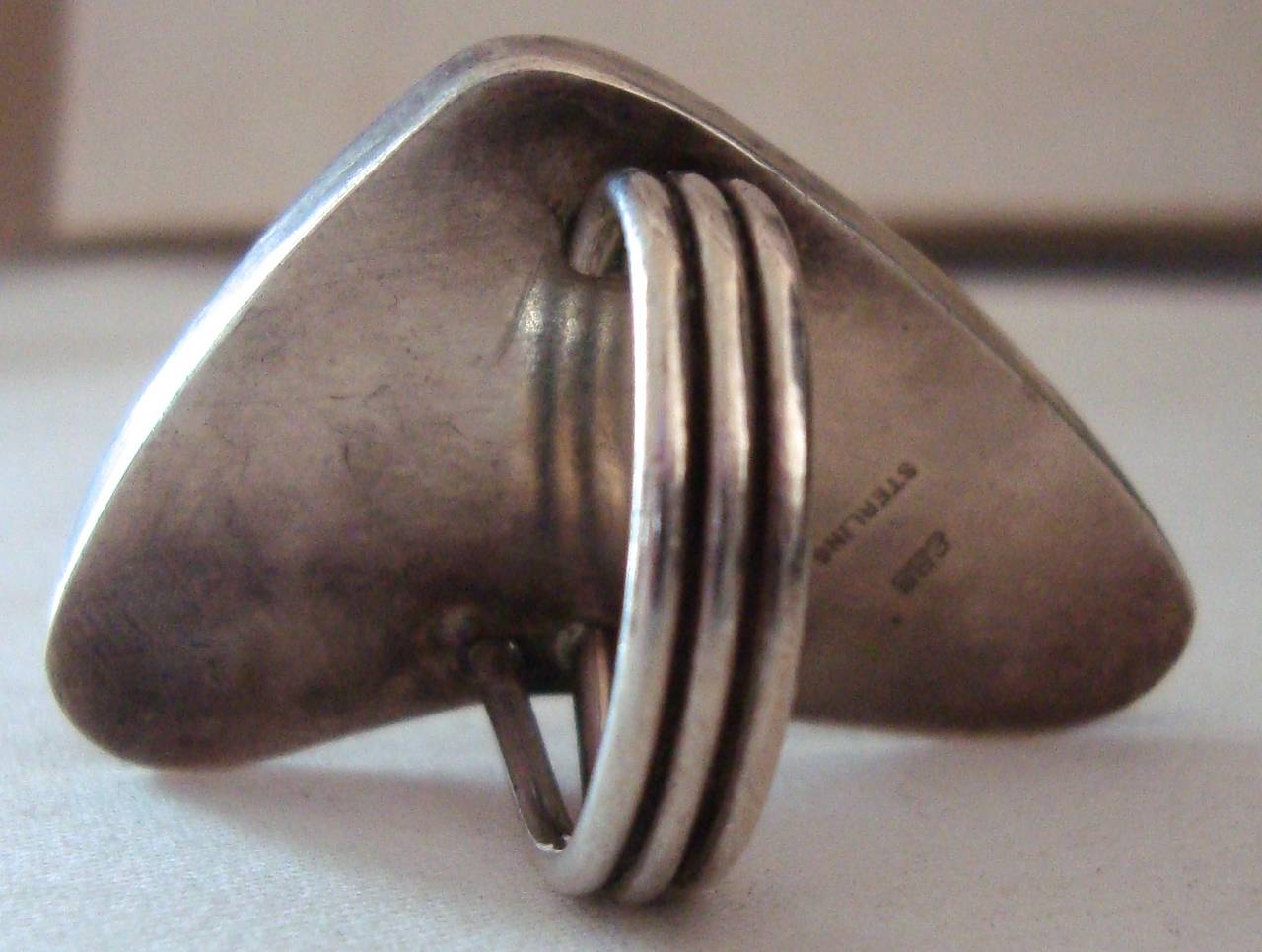 Modernist 1950s Ed Wiener Sterling Silver Ring In Excellent Condition For Sale In Washington, DC