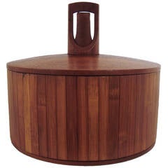 1950s Early Jens Quistgaard for Dansk Teak and Bamboo Ice Bucket