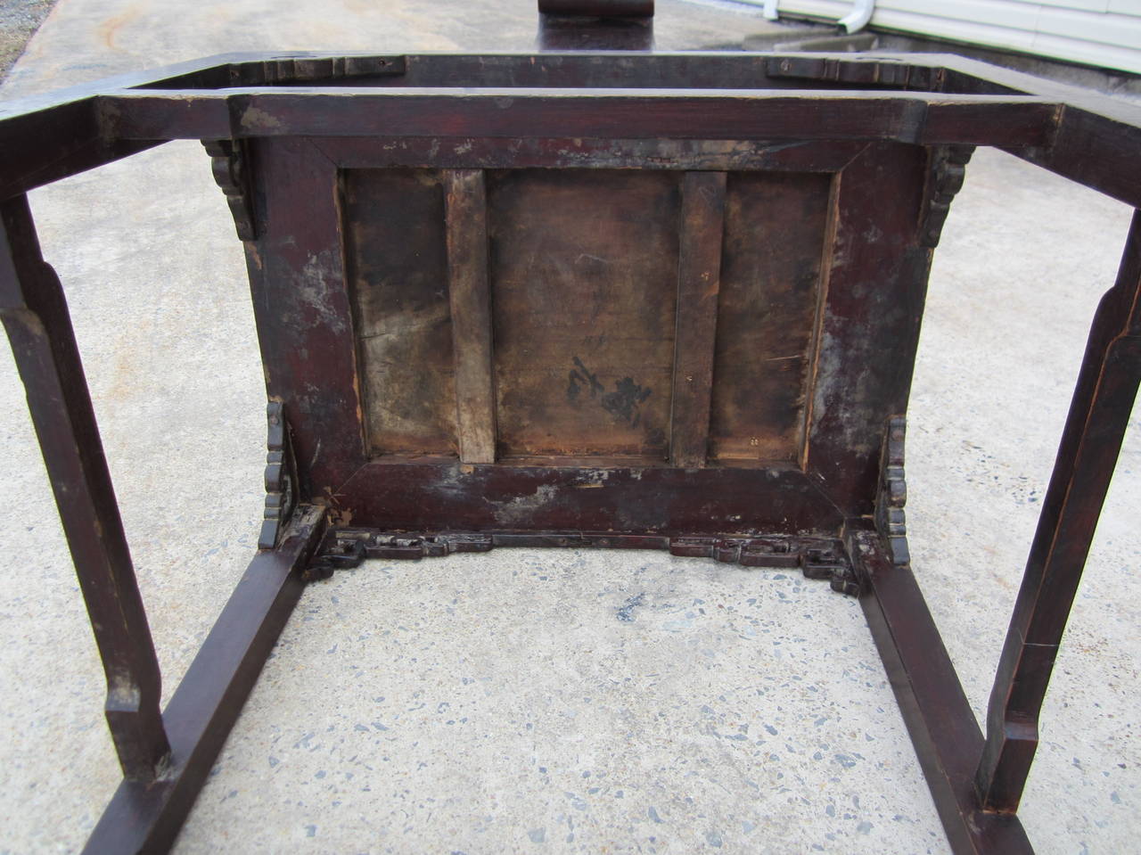 Rare Chinese Stool with Scrolling Back Splat For Sale 2