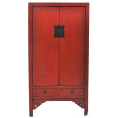 Red Lacquer Chinese Cabinet 9