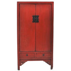 Red Lacquer Chinese Cabinet