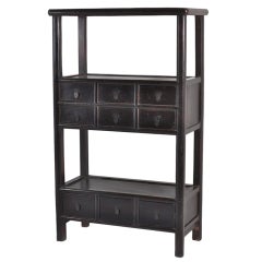 Black Lacquer Chinese Etagere