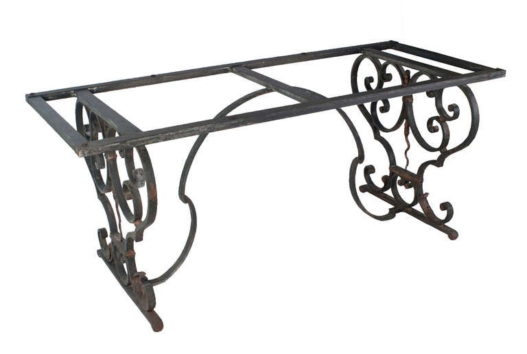 wrought iron table base for granite