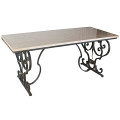 Cast Iron Table with a Granite Top 11