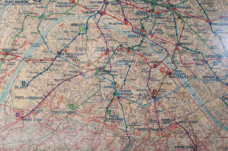 French Double Faces Paris Metro Map