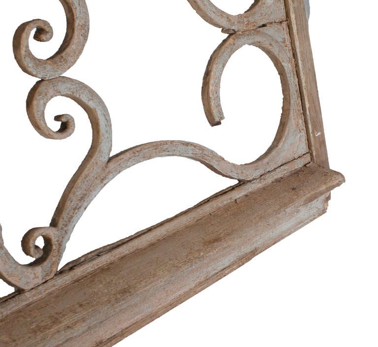 French Painted Carved Wood Architectural Element