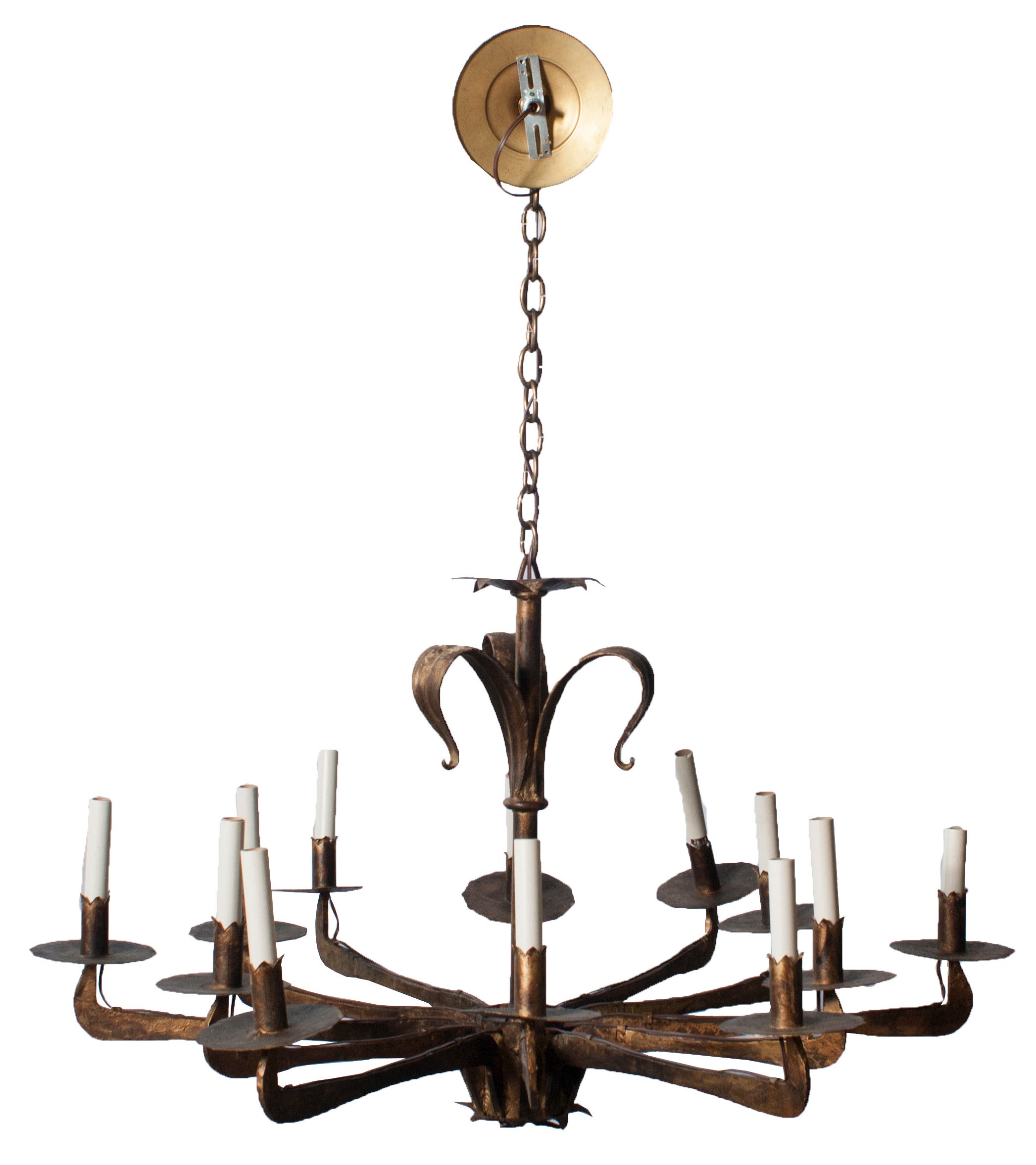 Gilt Bronze TwelveLight Spanish Chandelier at 1stDibs