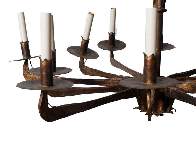 Gilt Bronze TwelveLight Spanish Chandelier at 1stDibs