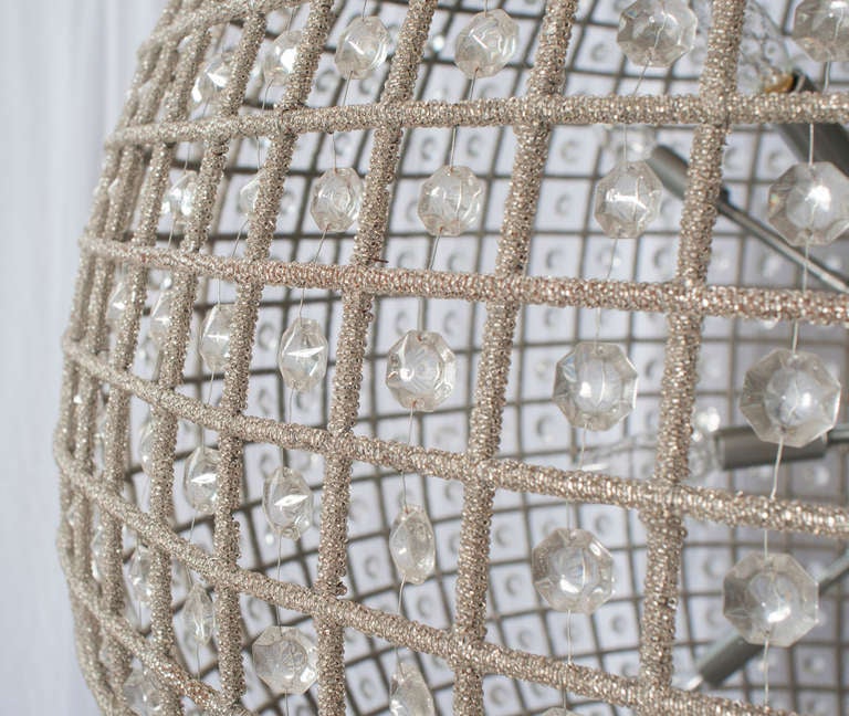 A Large Crystal Ball Chandelier