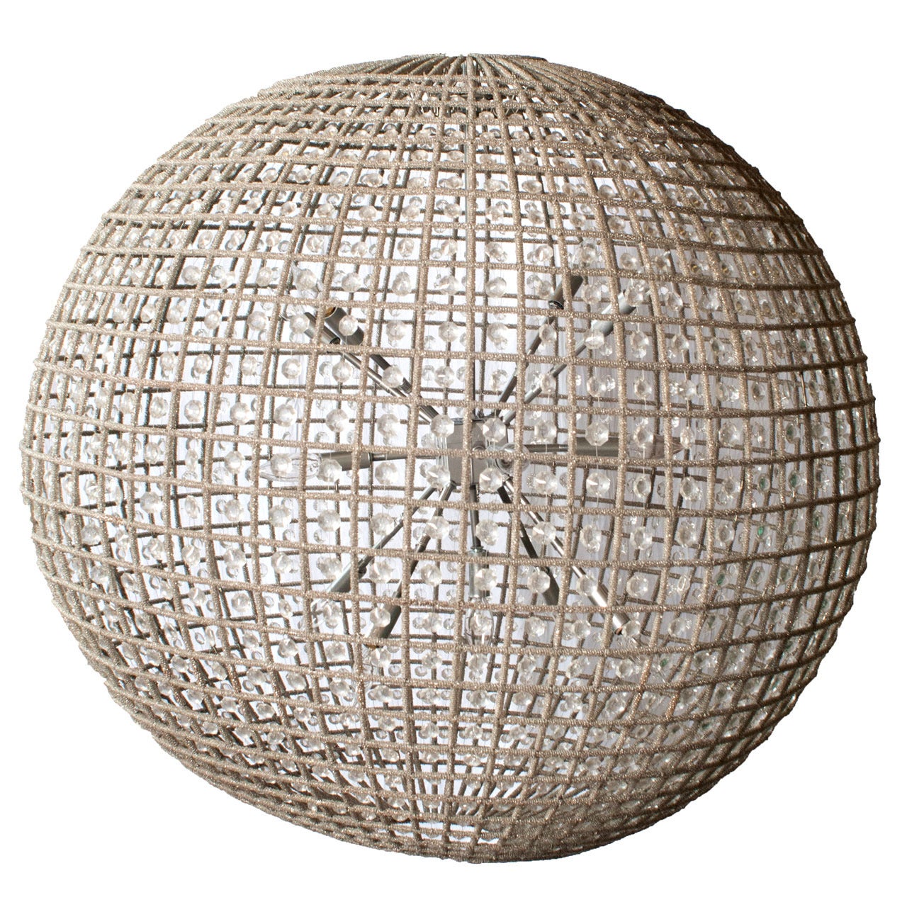 A Large Crystal Ball Chandelier at 1stDibs