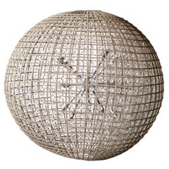 A Large Crystal Ball Chandelier