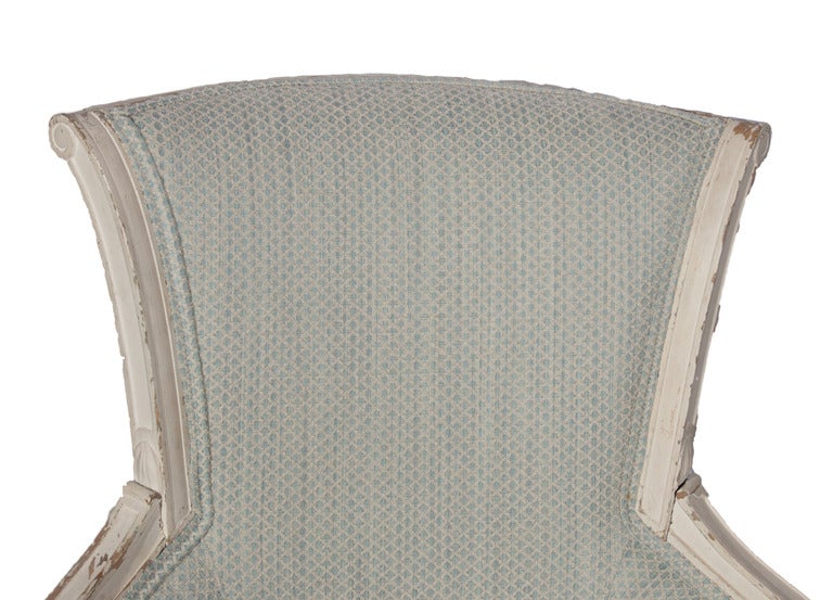 Louis XVI Painted Bergere with new Upholstery