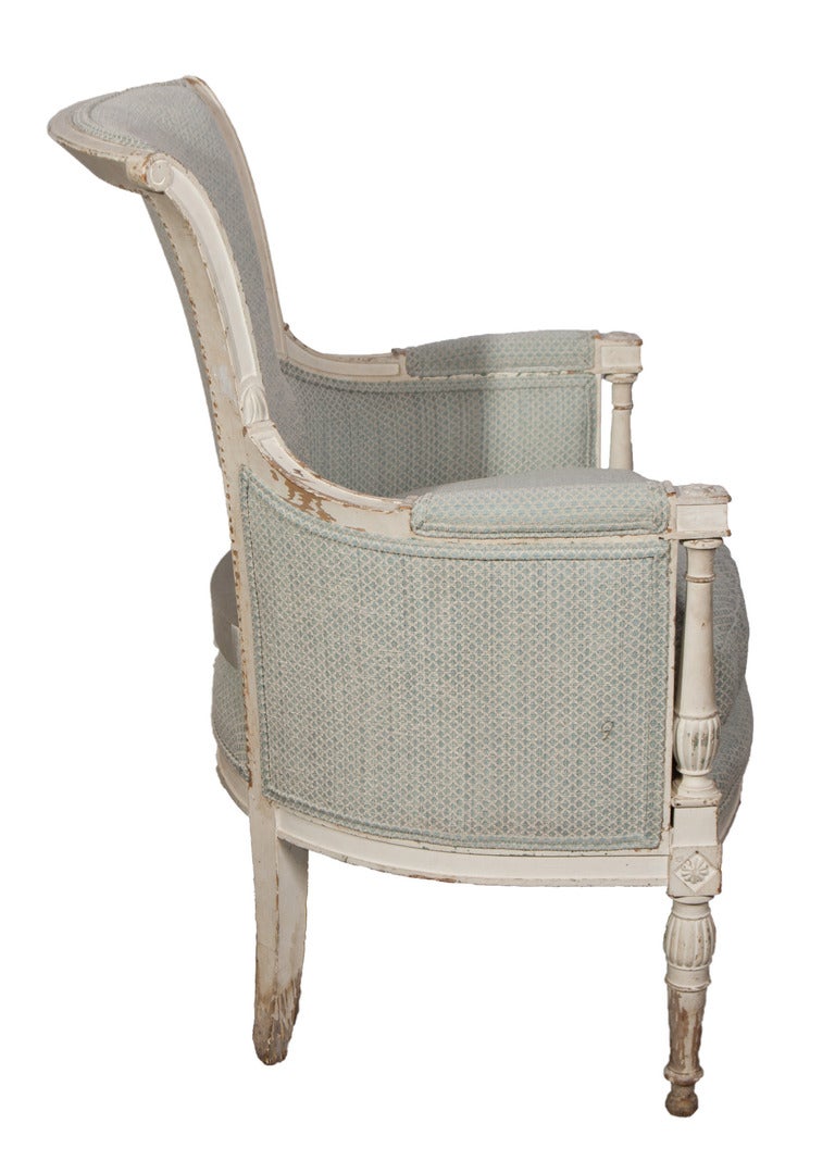 French Louis XVI Painted Bergere