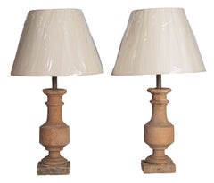 A Pair of Red Terra Cotta Table Lamps