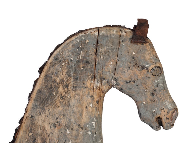 A Very Rare Large Painted Gustavian Toy Horse.  Exceptional quality of craftsmanship.