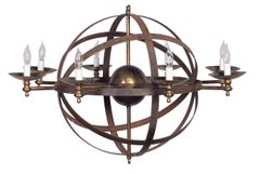 Cast Iron and Bronze Celestial Globe Chandelier Cast Iron and Bronze Celestial Globe Chandelier