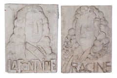 A Pair of Plaster Bas Reliefs of French Philosophers