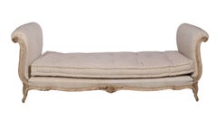 A Cream Painted Louis XV Style Day Bed, Canape.