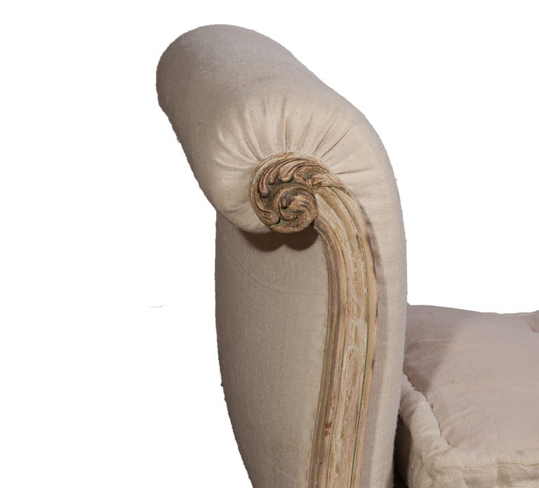 A Cream Painted Louis XV Style Day Bed, Canape.