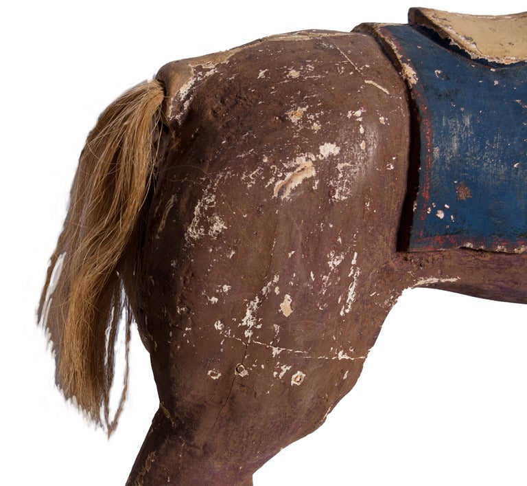 18th Century and Earlier Swiss Painted Toy Horse For Sale
