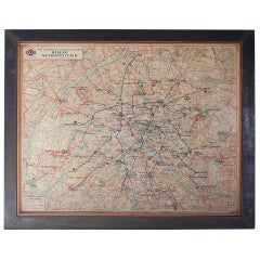 Vintage Double Faces Paris Metro Map