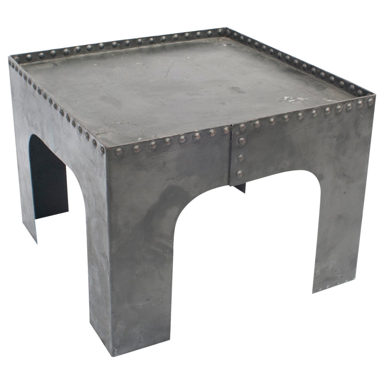 Small Square Industrial Metal Coffee Table