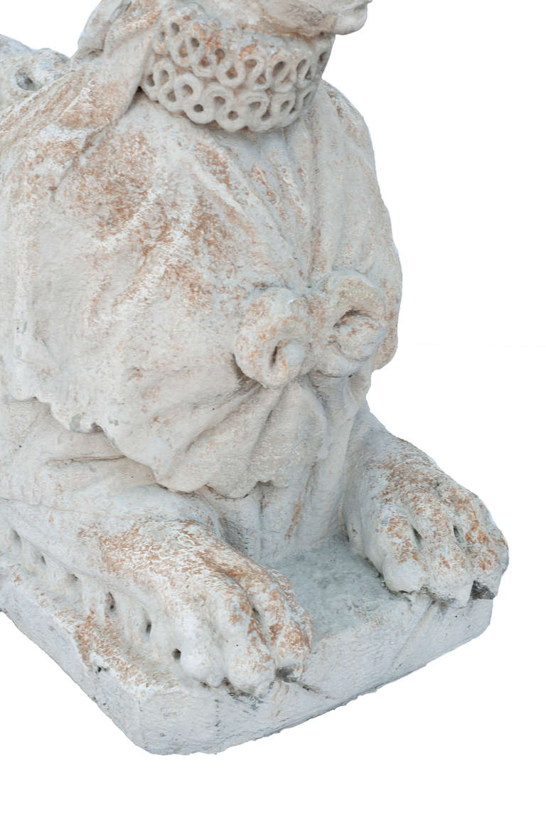 20th Century Pair of Composition Stone Sphinxes