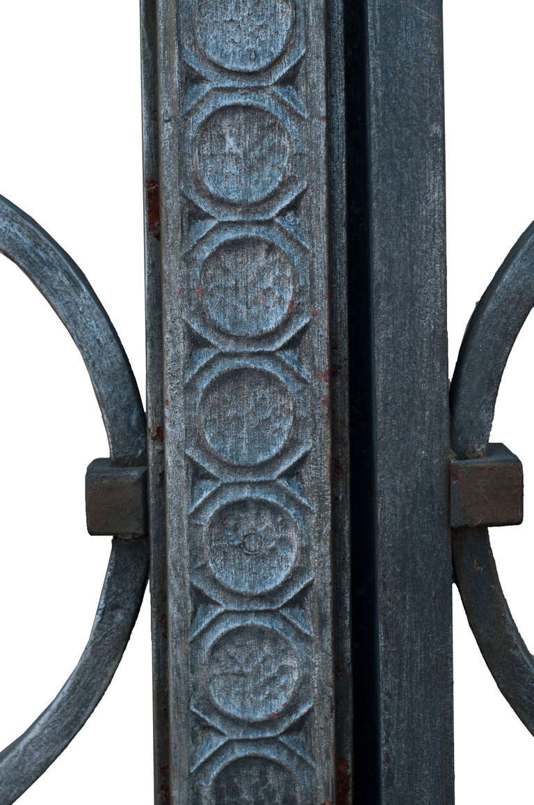 Pair of Heavy Cast Iron Gates In Excellent Condition For Sale In Washington, DC