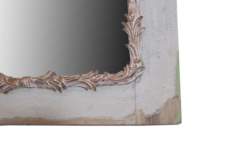 French Painted Mirror with Palm Tree Motif