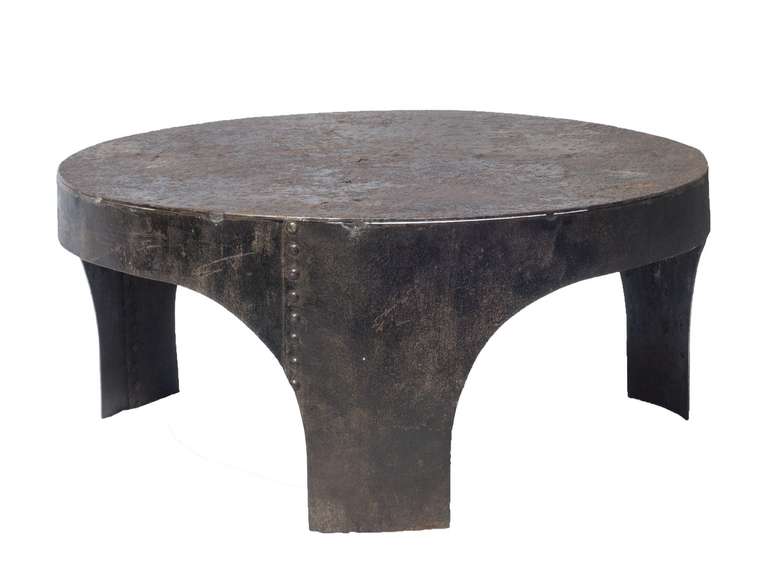 Round Industrial Style Coffee Table at 1stDibs round industrial