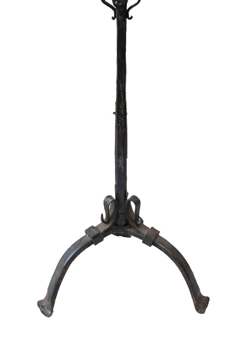Black wrought iron floor lamp. 45.5" high to top of socket.