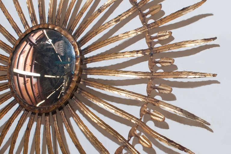 Metal Sunburst Mirror, 19th Century In Good Condition In Washington, DC
