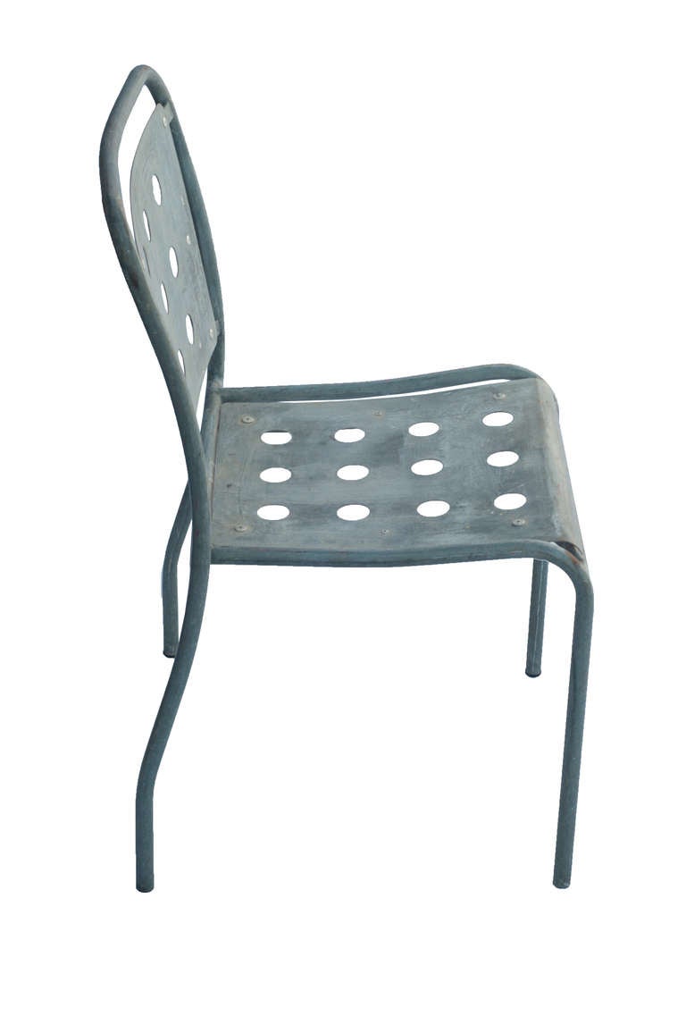 French Set of Four Aluminum Chairs