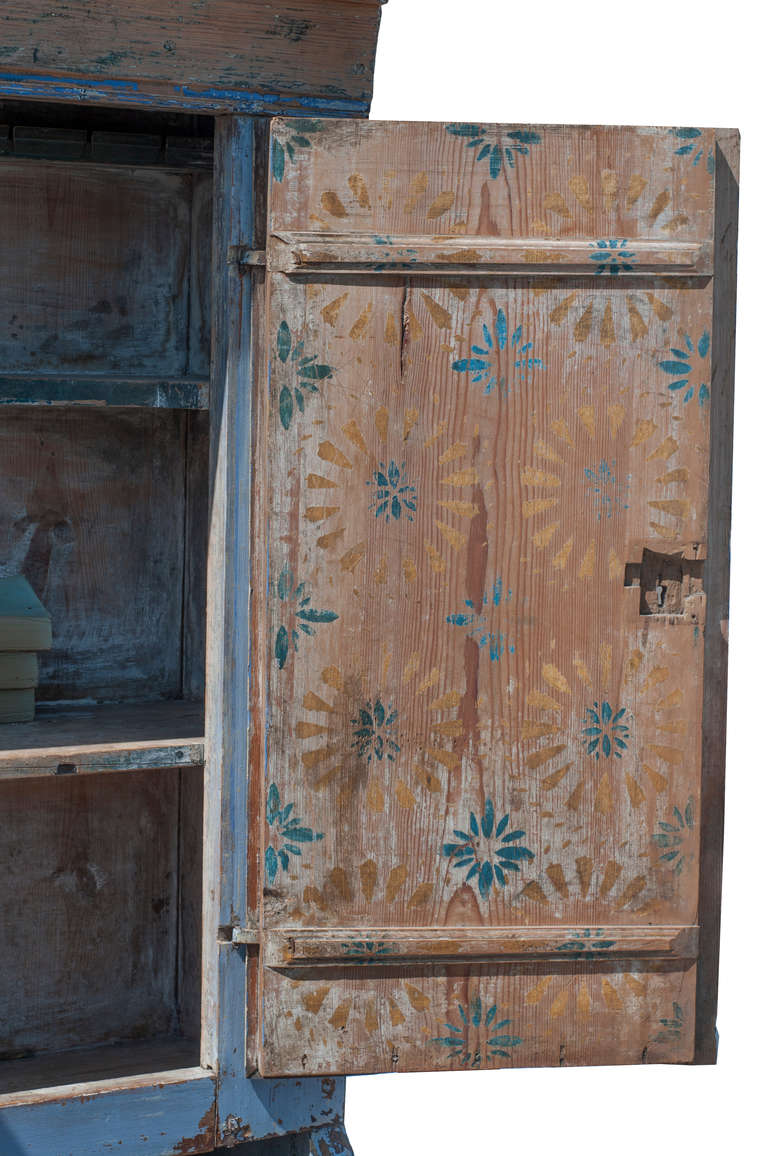 Blue Painted Swedish Secretaire For Sale 1