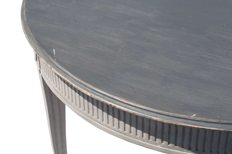 Swedish Grey Painted, Neoclassical Style Dining Table