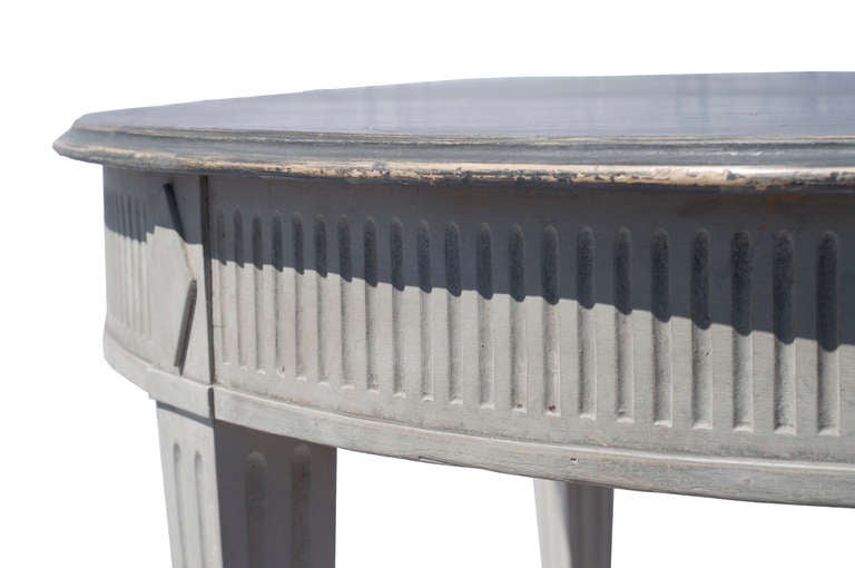 19th Century Grey Painted, Neoclassical Style Dining Table