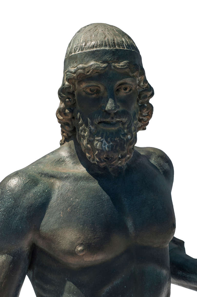Pair of Black Plaster Statues, Copies of Antiquity in Museum of Archaeology