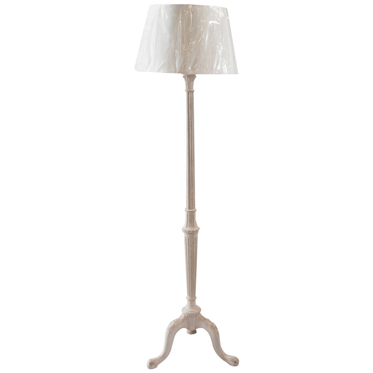 Light Grey Painted Floor Lamp For Sale at 1stdibs