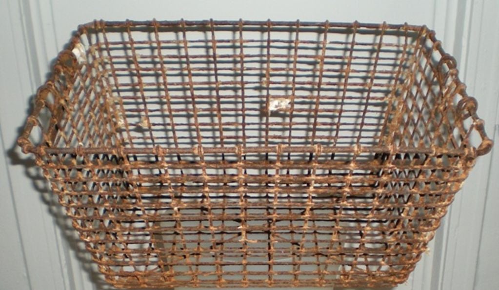 Vintage French Oyster Baskets,perfect for magazines.  Selling individually @$95.00 each.  <br />
12 Baskets