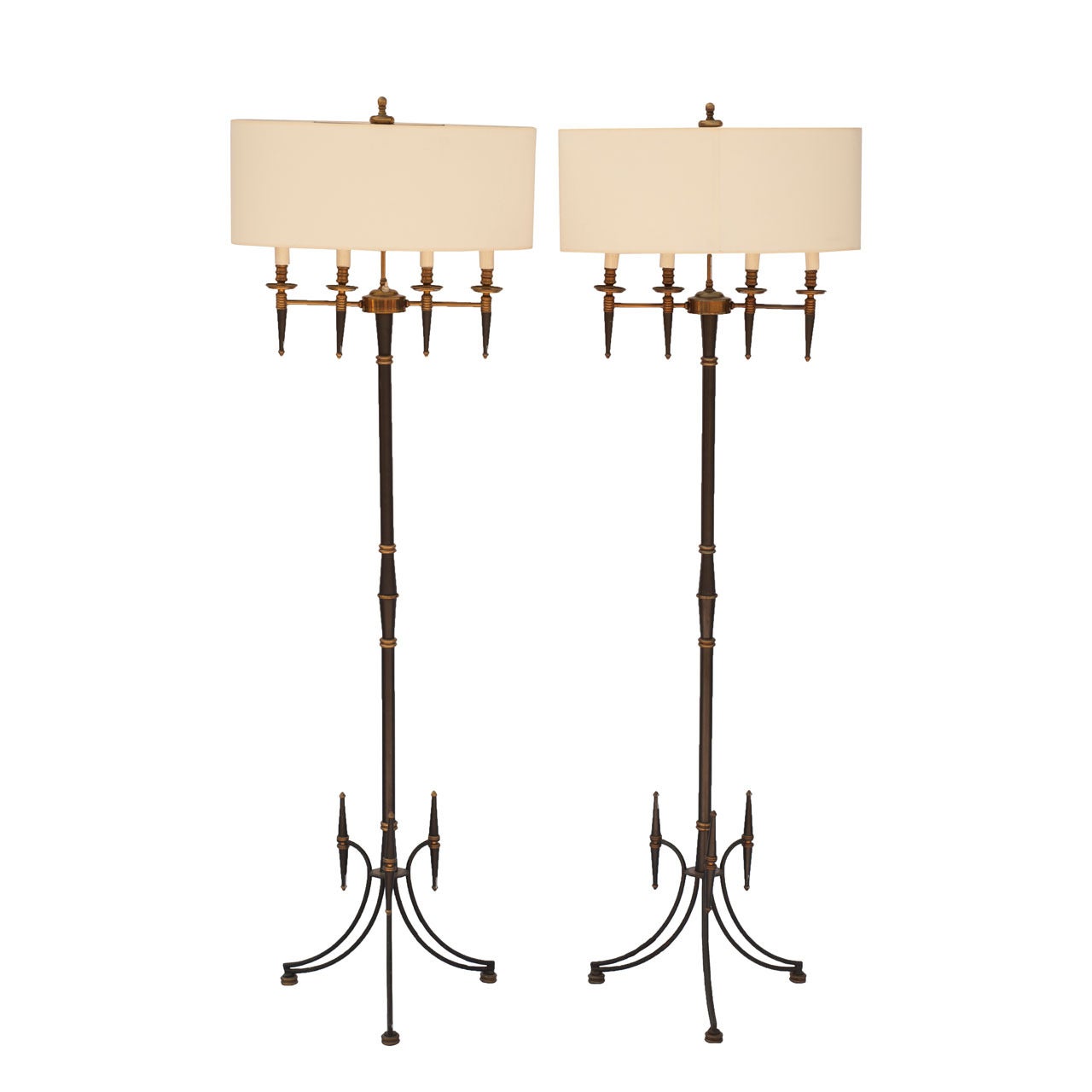 Pair of Standing Floor Lamps In the Style of Mathieu Mategot