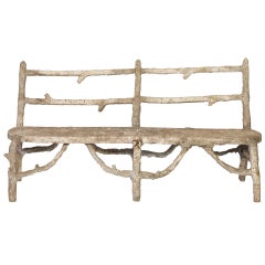 Vintage Faux Bois Garden Bench